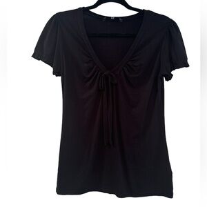H&M black short sleeve knit top, size small‎